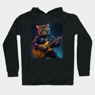 Rockstar Cat Guitar Hoodie